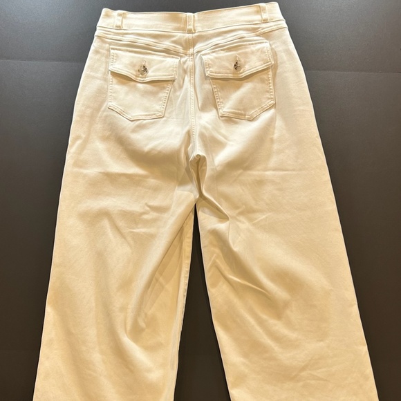 SPANX Stretched Twill Cropped Wide Leg Pants White Size XL - Picture 4 of 9